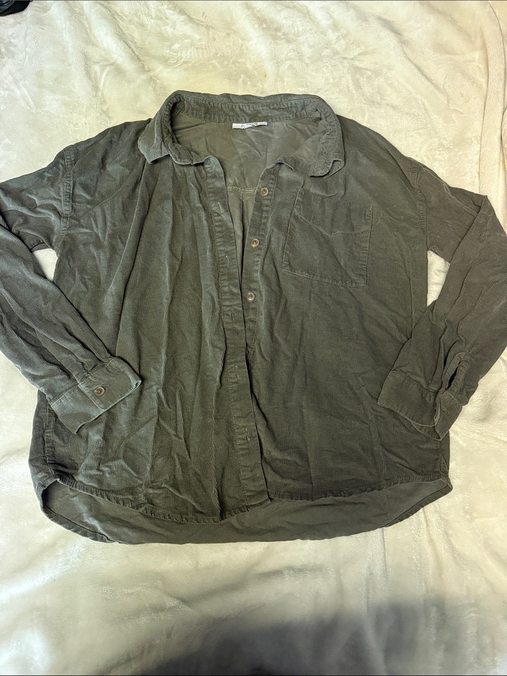 Women’s Olive Green Button-Up Shirt